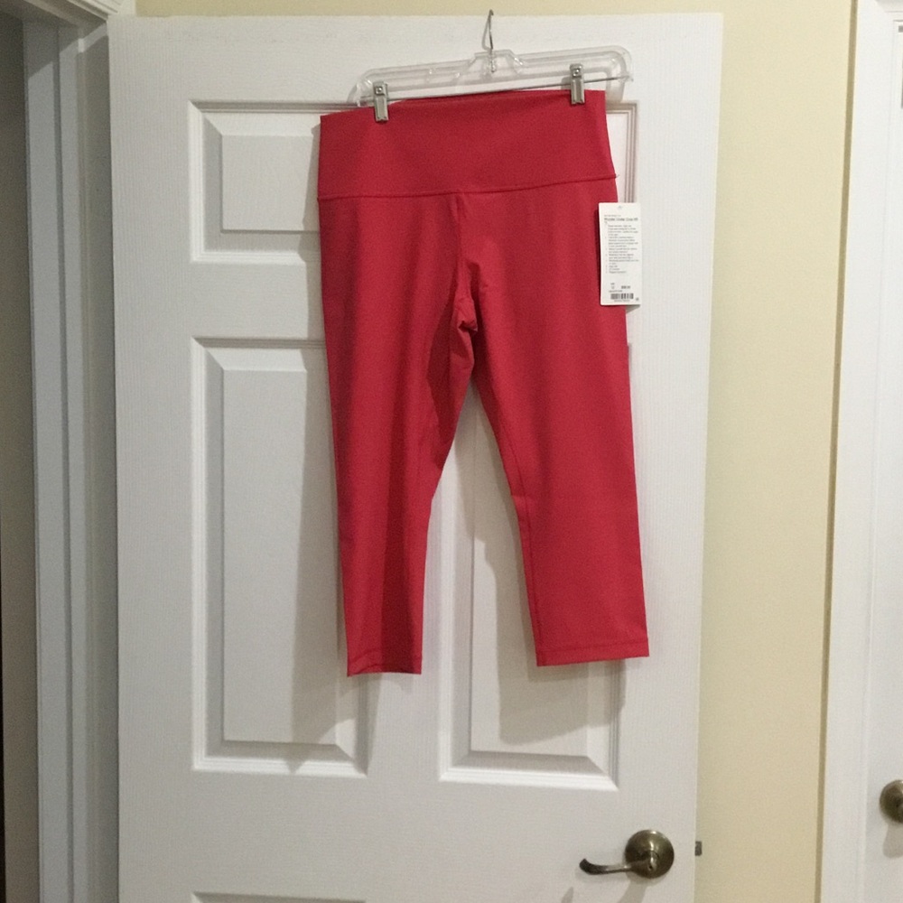 Lululemon Wunder under crop HR *F pink leggings sz 12 new w tags